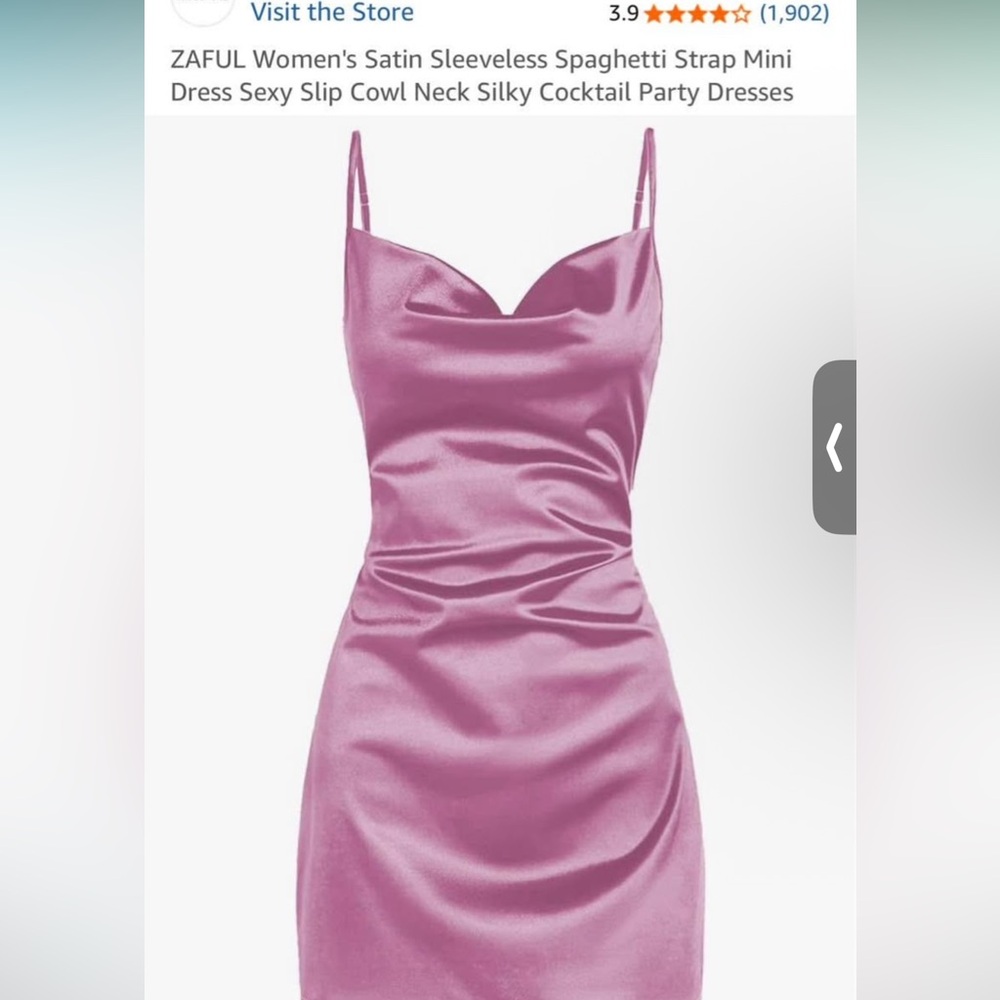 Zaful Satin Spaghetti Strap Mini Dress - Purple
